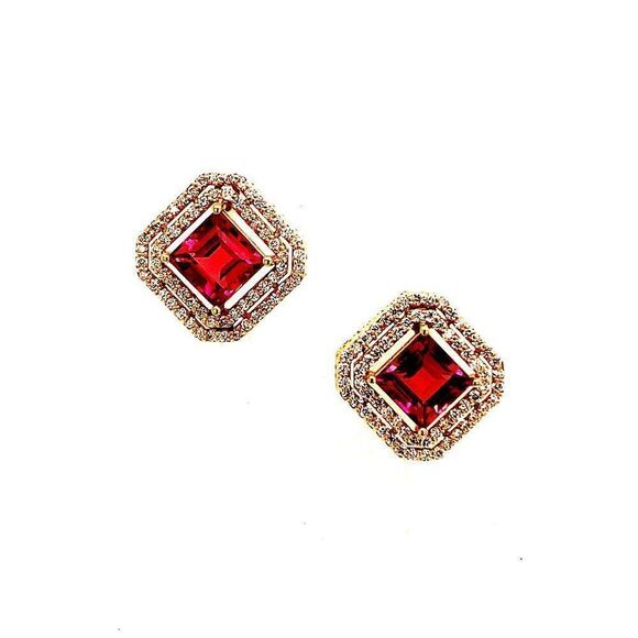 Natural Tourmaline Diamond Earrings 14k Gold 4.47 TCW Certified $6,970 112167 - Picture 4 of 13